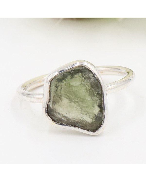 Certified Moldavite Ring Sterling Silver Moldavite Handmade Ring