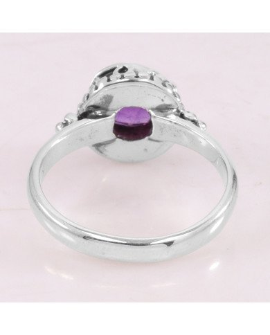 Amethyst ring 925 sterling silver ring silver handmade solitaire ring.