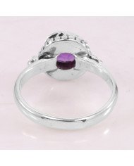 Amethyst ring 925 sterling silver ring silver handmade solitaire ring.