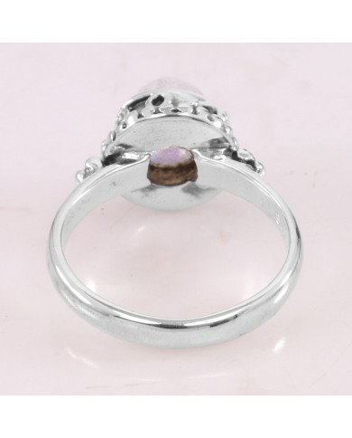 Rainbow moonstone ring 925 sterling silver ring handcrafted ring.