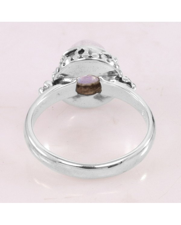 Rainbow moonstone ring 925 sterling silver ring handcrafted ring.