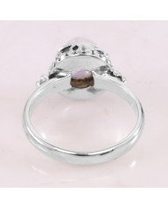 Rainbow moonstone ring 925 sterling silver ring handcrafted ring.