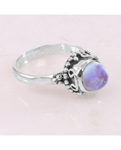 Rainbow moonstone ring 925 sterling silver ring handcrafted ring.