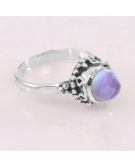 Rainbow moonstone ring 925 sterling silver ring handcrafted ring.