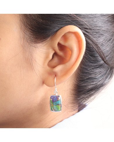 Turquoise earring 925 sterling silver earring handcrafted silver earring