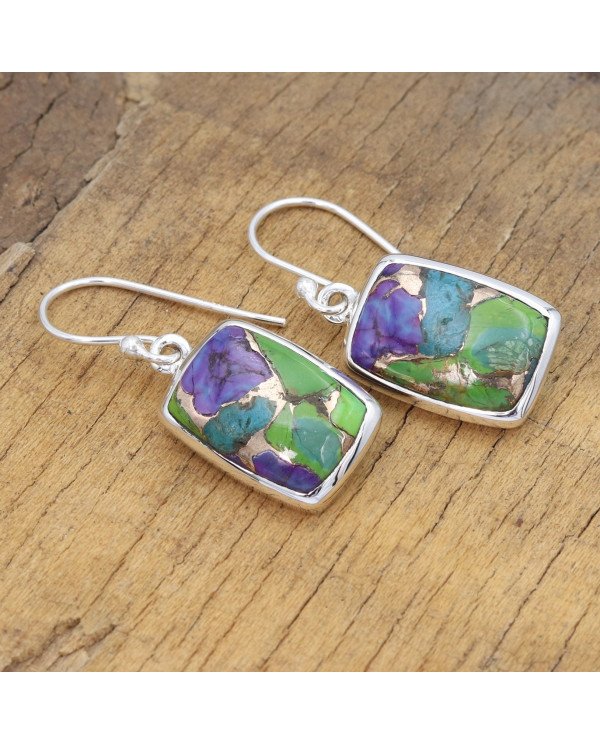 Turquoise earring 925 sterling silver earring handcrafted silver earring