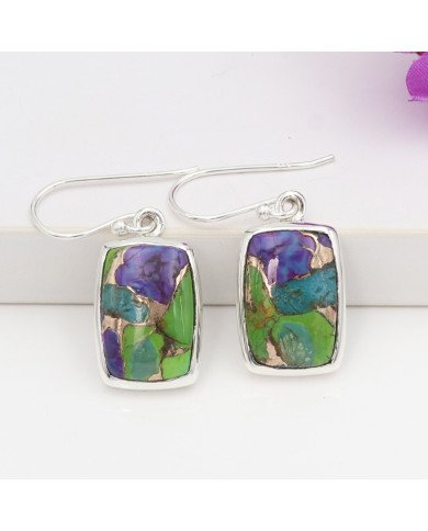 Turquoise earring 925 sterling silver earring handcrafted silver earring