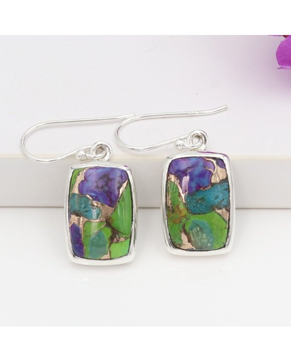 Turquoise earring 925 sterling silver earring handcrafted silver earring