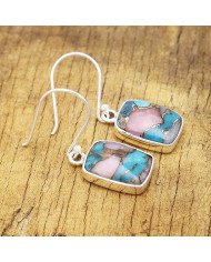 Turquoise earring 925 sterling silver earring handcrafted earring.