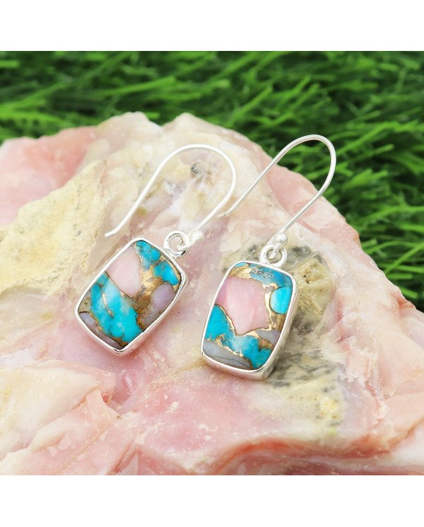 Turquoise earring 925 sterling silver earring handcrafted earring.