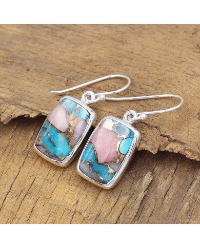 Turquoise earring 925 sterling silver earring handcrafted earring.