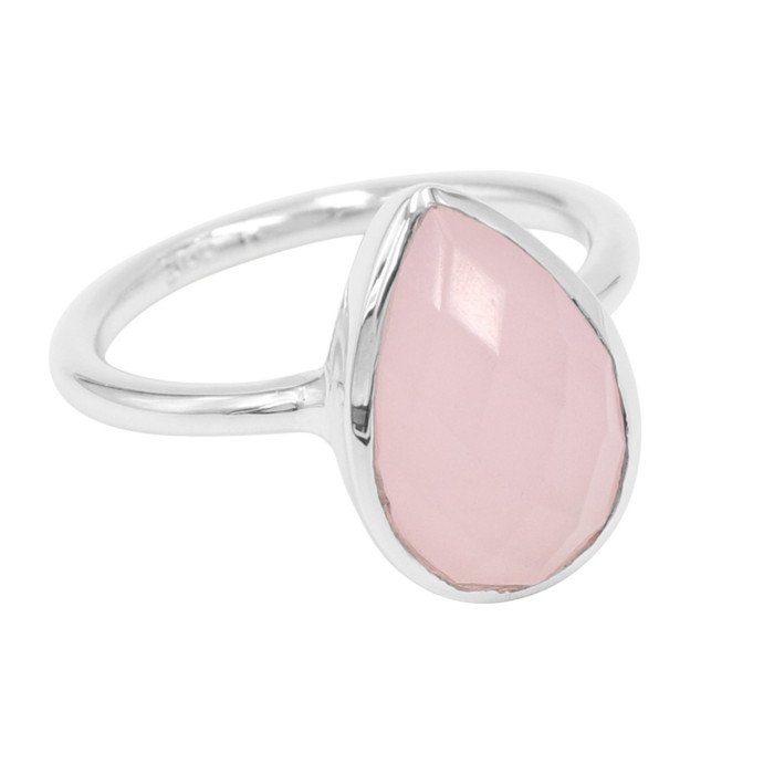 Sterling Silver Pink Chalcedony Handcrafted Silver Ring