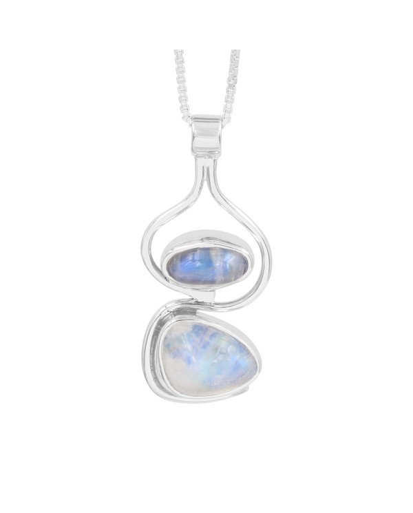 925 Sterling Silver Moonstone Pendant Necklace Handmade Jewelry