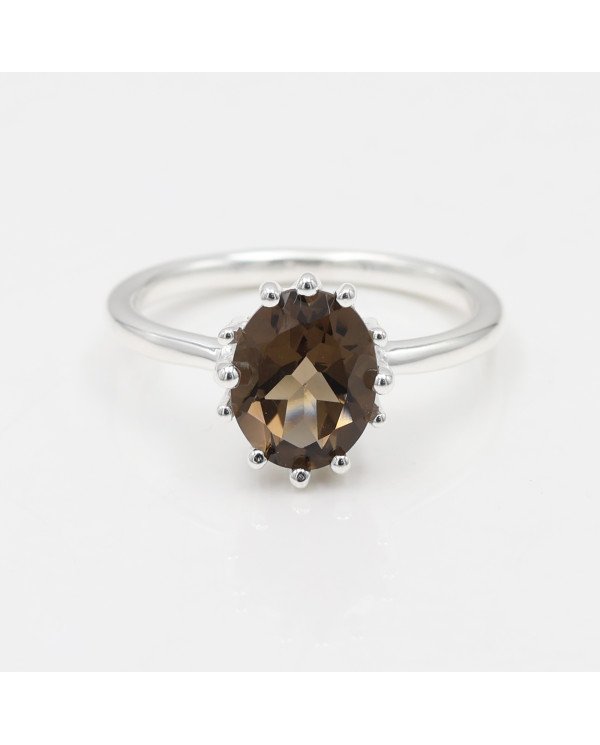 Smoky Quartz ring 925 sterling silver ring handmade silver ring.