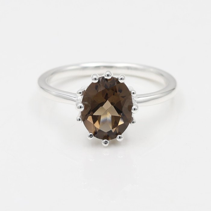 Smoky Quartz ring 925 sterling silver ring handmade silver ring.