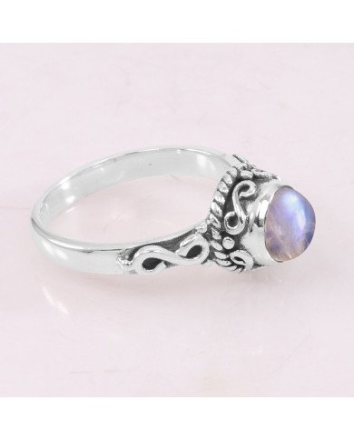 925 Sterling Silver Rainbow Moonstone Ring | Handmade Gemstone Jewelry