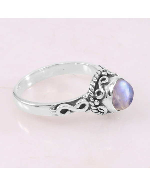 925 Sterling Silver Rainbow Moonstone Ring | Handmade Gemstone Jewelry