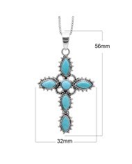 Arizona Turquoise Cross Pendant | 925 Sterling Silver Gemstone Jewelry