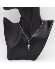 Black Onyx & Swarovski Crystal Cross Pendant | 925 Sterling Silver