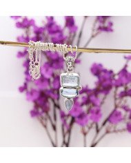 925 Sterling Silver Multi-Gemstone Pendant Necklace for Women