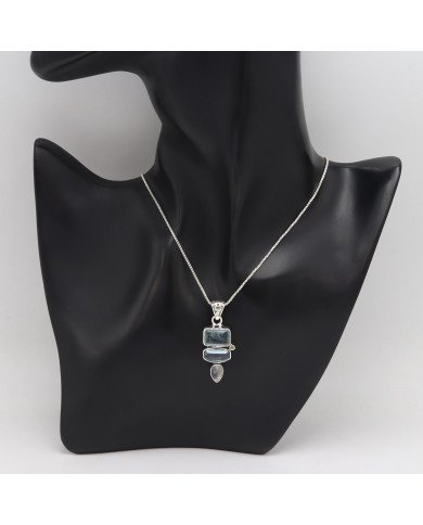 925 Sterling Silver Multi-Gemstone Pendant Necklace for Women