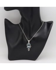 925 Sterling Silver Multi-Gemstone Pendant Necklace for Women