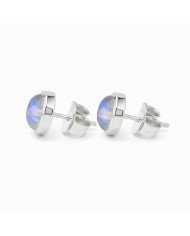 925 Sterling Silver Moonstone Stud Earrings | Handmade Gemstone Jewelry
