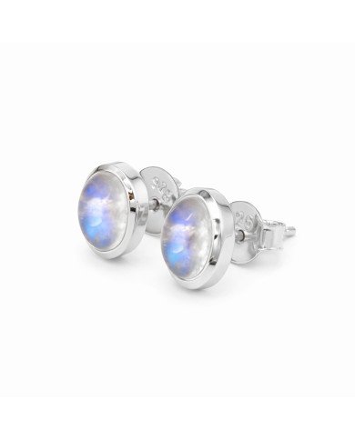 925 Sterling Silver Moonstone Stud Earrings | Handmade Gemstone Jewelry