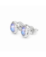925 Sterling Silver Moonstone Stud Earrings | Handmade Gemstone Jewelry
