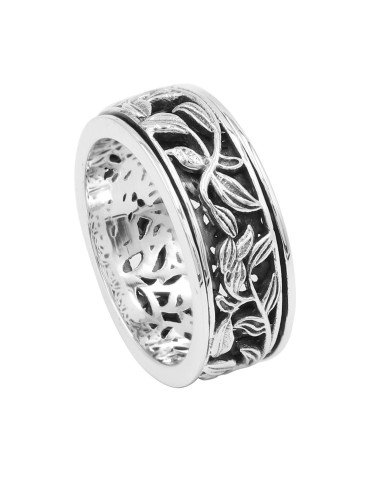 925 Sterling Silver Oxidized Spinner Ring | Fidget, Anxiety & Meditation