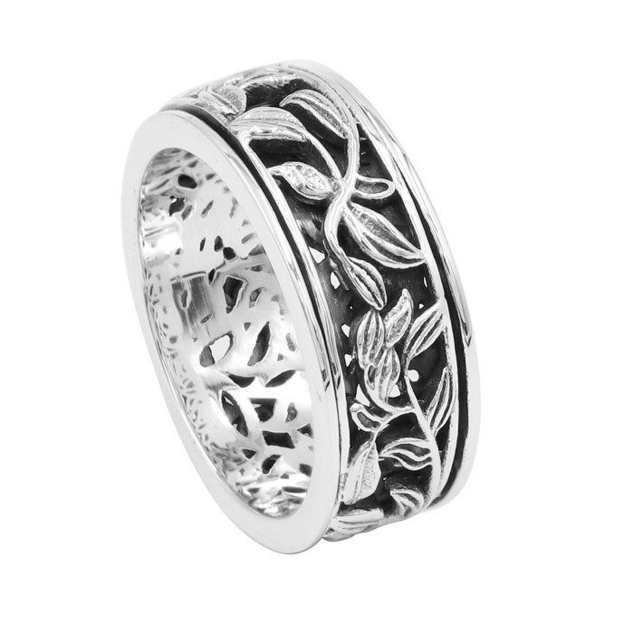 925 Sterling Silver Oxidized Spinner Ring | Fidget, Anxiety & Meditation