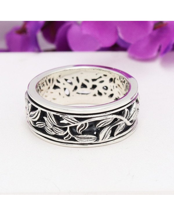 925 Sterling Silver Oxidized Spinner Ring | Fidget, Anxiety & Meditation