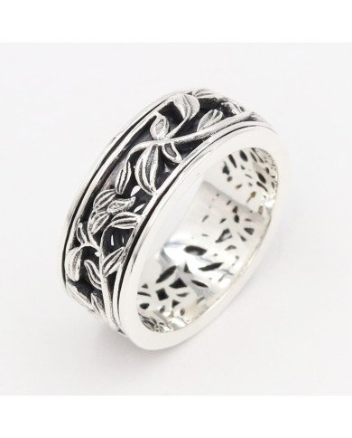 925 Sterling Silver Oxidized Spinner Ring | Fidget, Anxiety & Meditation