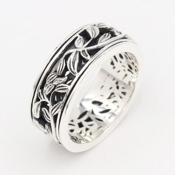 925 Sterling Silver Oxidized Spinner Ring | Fidget, Anxiety & Meditation