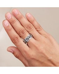 925 Sterling Silver Oxidized Spinner Ring | Fidget, Anxiety & Meditation