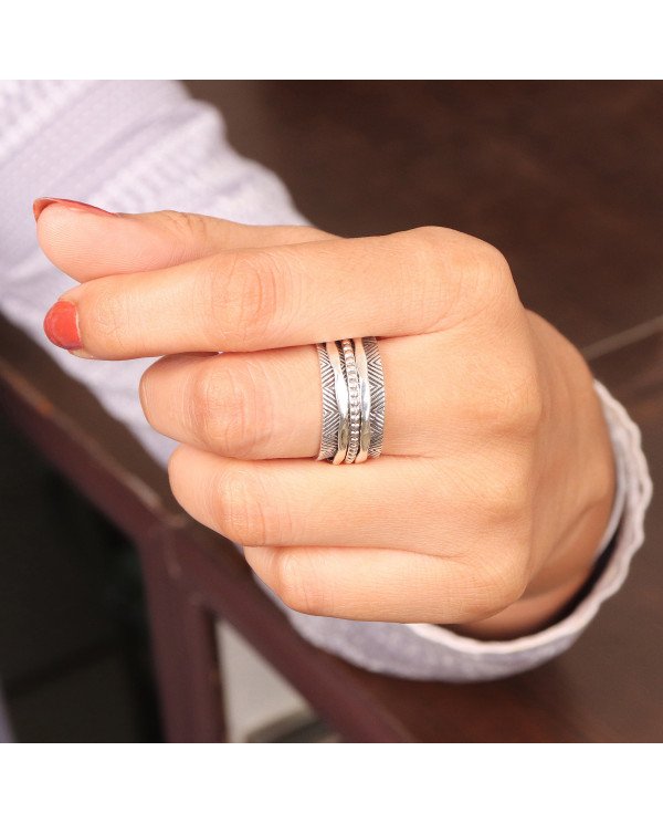 925 Sterling Silver Spinner Ring | Handmade Fidget & Meditation Band