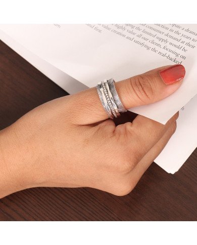 925 Sterling Silver Spinner Ring | Handmade Fidget & Meditation Band