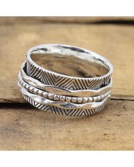 925 Sterling Silver Spinner Ring | Handmade Fidget & Meditation Band
