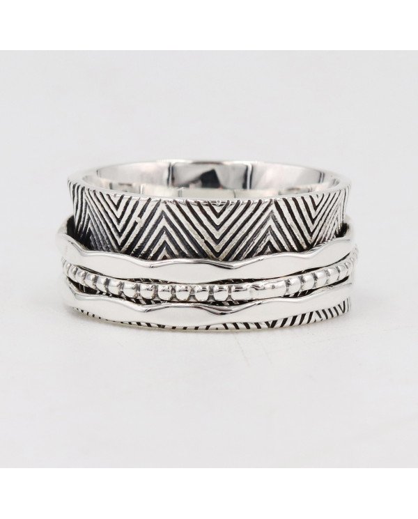 925 Sterling Silver Spinner Ring | Handmade Fidget & Meditation Band