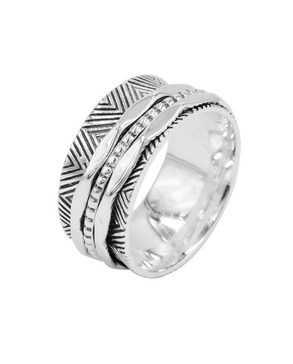 925 Sterling Silver Spinner Ring | Handmade Fidget & Meditation Band