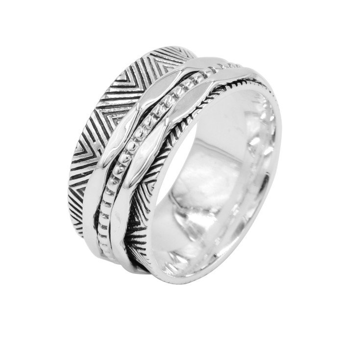 925 Sterling Silver Spinner Ring | Handmade Fidget & Meditation Band