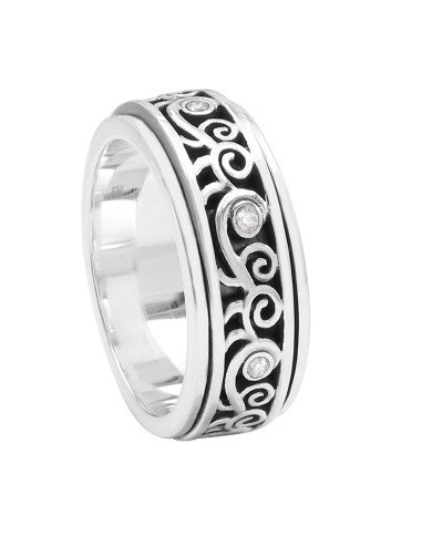 Swarovski Crystal Fidget Ring | 925 Sterling Silver Handmade Jewelry