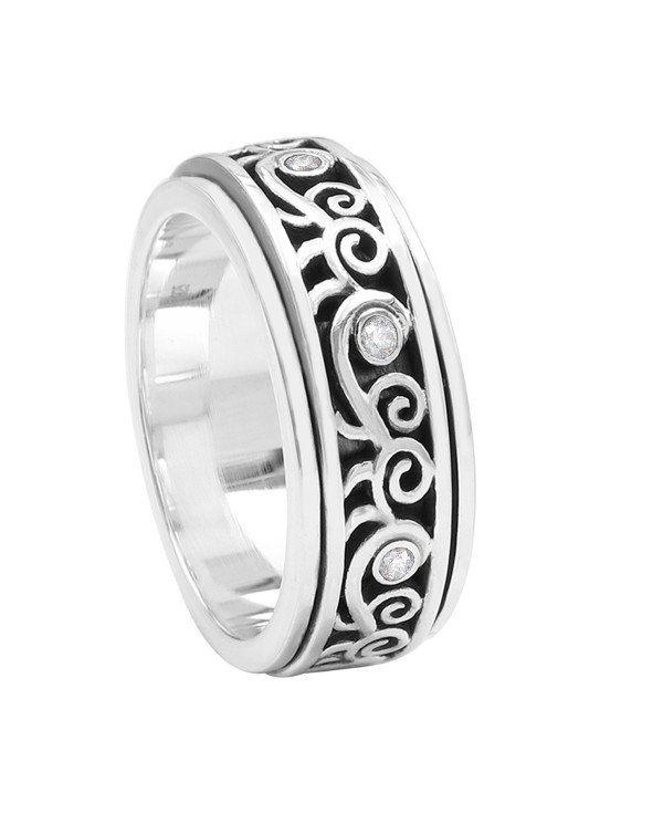 Swarovski Crystal Fidget Ring | 925 Sterling Silver Handmade Jewelry