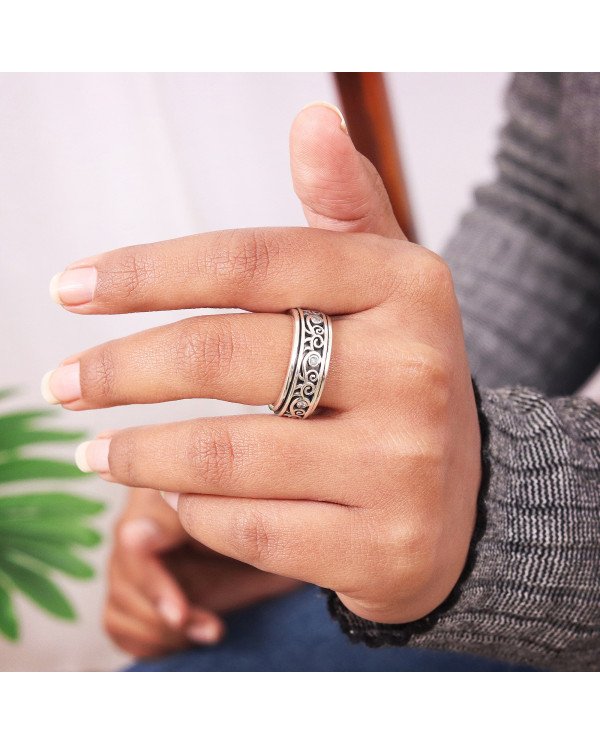 Swarovski Crystal Fidget Ring | 925 Sterling Silver Handmade Jewelry