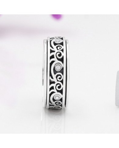 Swarovski Crystal Fidget Ring | 925 Sterling Silver Handmade Jewelry