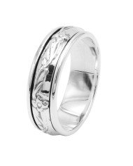 Floral Leaf Spinner Ring | 925 Sterling Silver Meditation Band