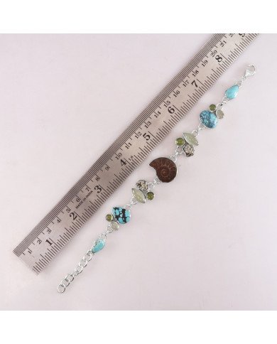 Multi Gemstone Bracelet 925 Sterling Silver | Handmade Jewelry for Her
