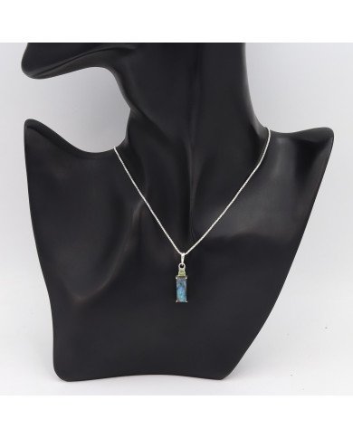 Labradorite & Peridot Pendant Necklace, 925 Sterling Silver Jewelry