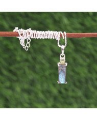 Labradorite & Peridot Pendant Necklace, 925 Sterling Silver Jewelry
