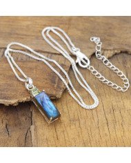 Labradorite & Peridot Pendant Necklace, 925 Sterling Silver Jewelry